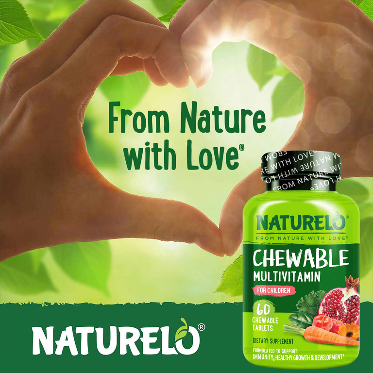 NATURELO, Жевательные мультивитамины для детей, 60 жевательных таблеток