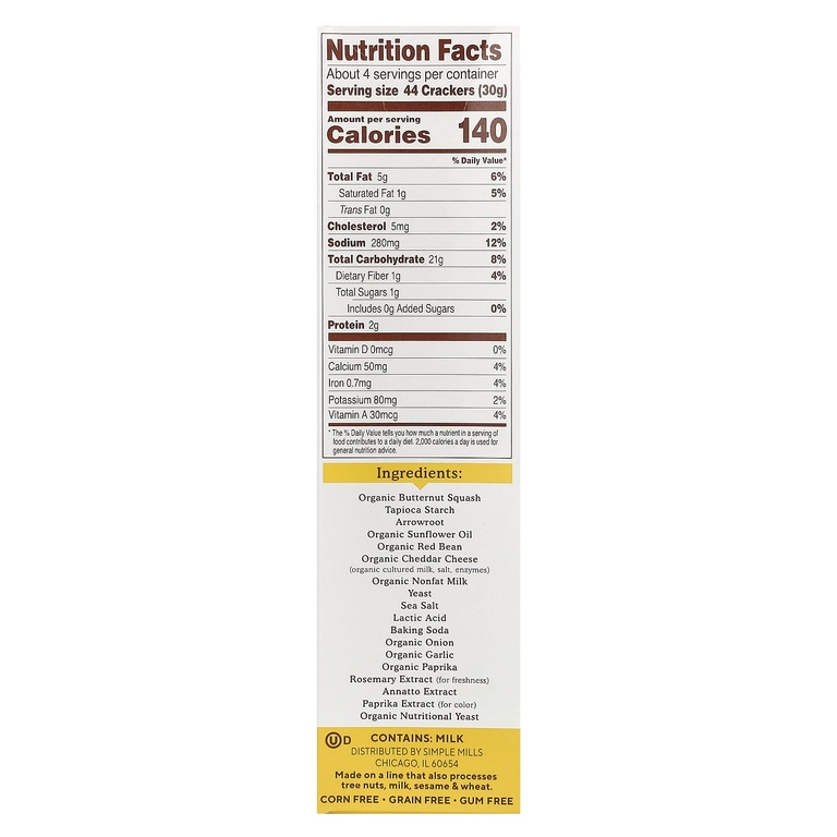 Simple Mills, Pop Mmms™, запеченные крекеры, вкус чеддера, 113 г (4 унции)