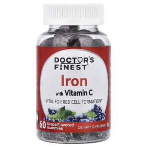 Doctor's Finest, Железо с витамином C, виноград, 60 жевательных таблеток
