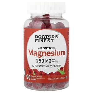 Doctor's Finest, Магний, малина и персик, 90 жевательных мармеладок (83 мг в 1 жевательной мармеладке)