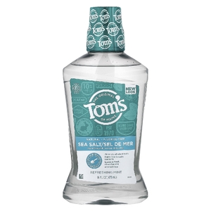 Tom's of Maine, Жидкость для полоскания рта с морской солью, без фтора, освежающая мята, 473 мл (16 жидк. унц.)