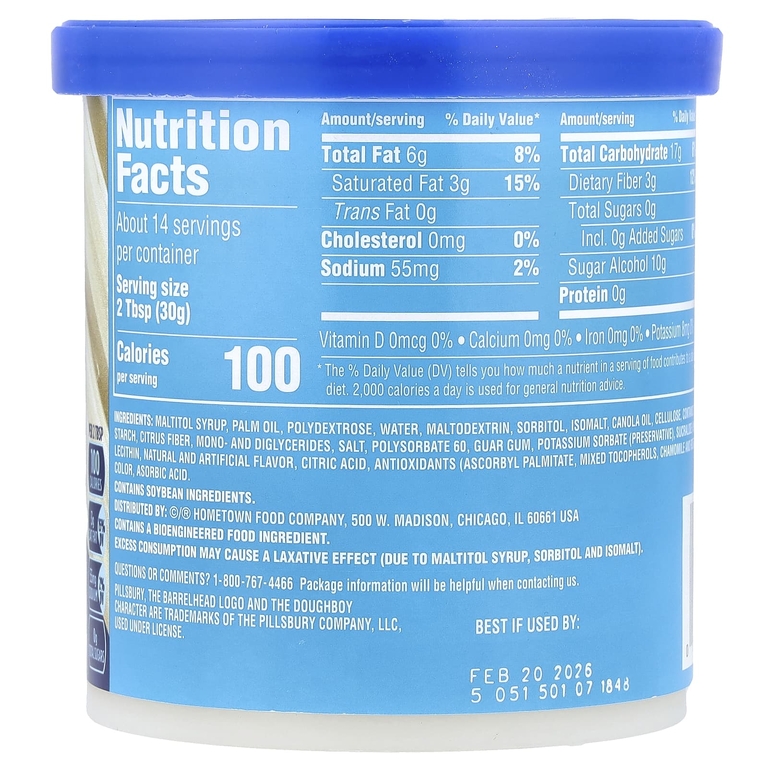 Pillsbury, Без сахара, глазурь премиального качества, ваниль, 425 г (15 унций)