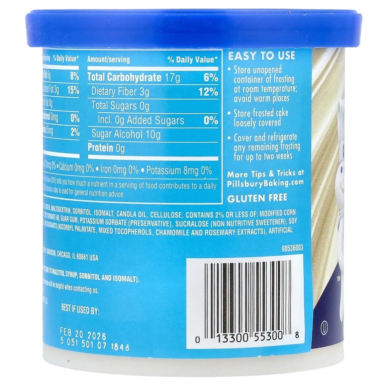 Pillsbury, Без сахара, глазурь премиального качества, ваниль, 425 г (15 унций)