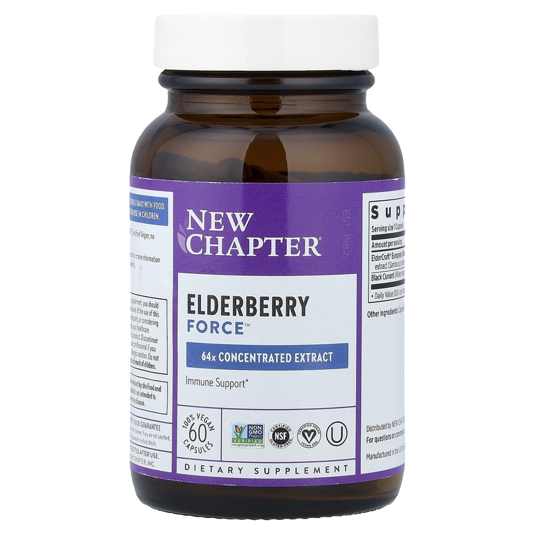 New Chapter, Elderberry Force™, 60 веганских капсул