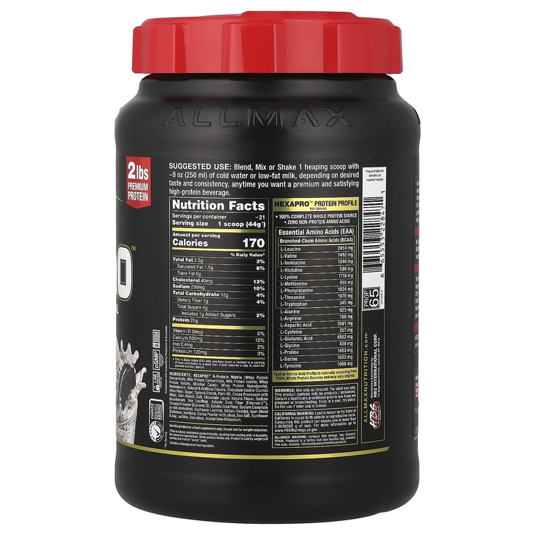 ALLMAX, Hexapro™, высокопротеиновая нежирная мука, печенье и сливки, 907 г (2 фунта) (Товар снят с продажи) 