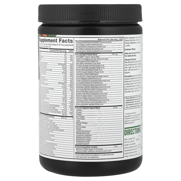 Force Factor, Smarter Greens®, порошок для ежедневного приема, натуральный нейтральный вкус, 288 г (10,2 унции)