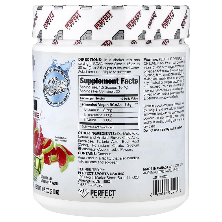 PERFECT Sports, BCAA Hyper Clear, со вкусом арбуза, 310 г (10,9 унции) (Товар снят с продажи) 