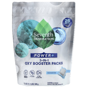 Seventh Generation, Power+, кислородный бустер 3 в 1, без отдушек, 25 пакетиков, 500 г (1,1 фунта)