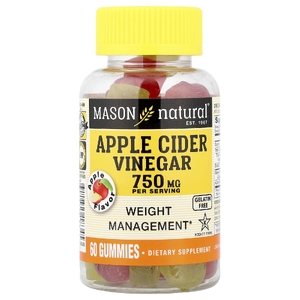 Mason Natural, Жевательные мармеладки с яблочным уксусом, яблоко, 60 жевательных таблеток