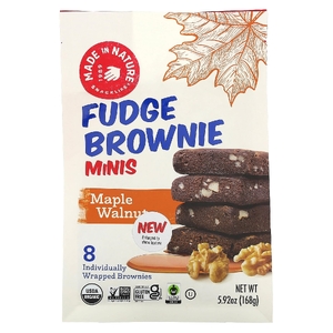 Made in Nature, мини-брауни с помадкой, кленовый сироп и грецкий орех, 8 брауни, 168 г (5,92 унции) (Товар снят с продажи) 