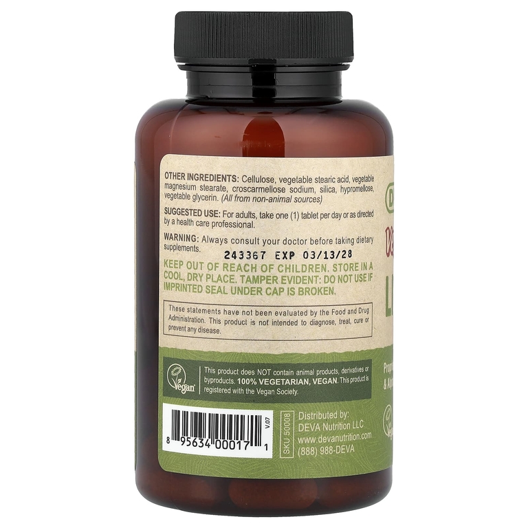 Deva, Vegan Liversup™, 675 мг, 90 таблеток