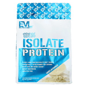EVLution Nutrition, 100% изолят протеина, без добавок, 454 г (1 фунт)