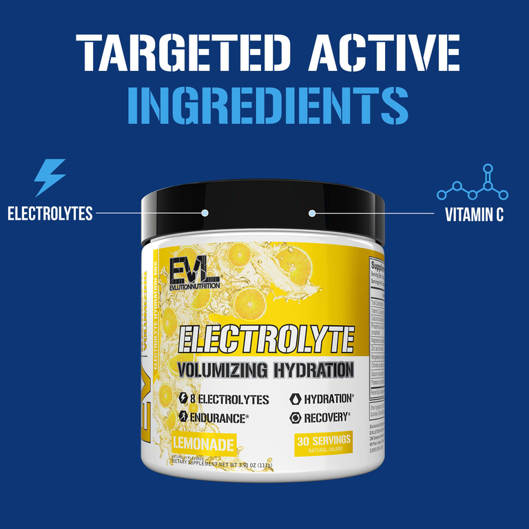 EVLution Nutrition, Electrolyte Volumizing Hydration, лимонад, 111 г (3,91 унции)