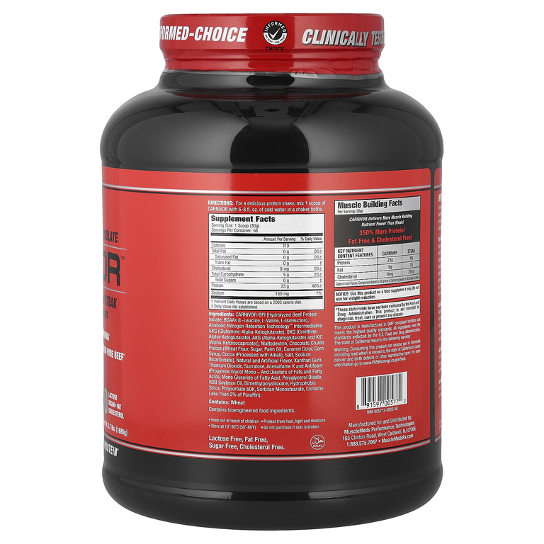 MuscleMeds, Carnivor, биоинженерный изолят говяжьего протеина, печенье и сливки, 1680 г (3,7 фунта)