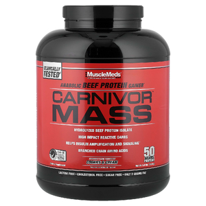 MuscleMeds, Carnivor Mass, анаболический протеин из говядины, печенье и сливки, 2632 г (5,8 фунта)