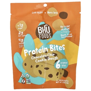 BHU Foods, Protein Bites, тесто для шоколадного печенья, 6 кусочков, 25 г (0,88 унции) (Товар снят с продажи) 