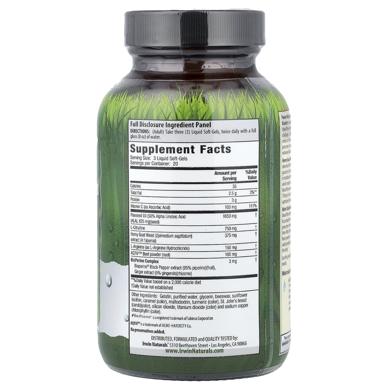 Irwin Naturals, Power-Male Horny Goat Weed, с бустером оксида азота, 60 желатиновых капсул