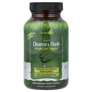 Irwin Naturals, Средство для снижения веса 2 в 1 Cleanse & Flush, 60 жидких мягких капсул