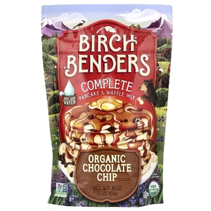 Birch Benders, комплексная смесь для блинов и вафель, органическая шоколадная крошка, 454 г (1 фунт)