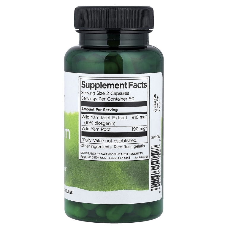 Swanson Vitamins, Корень дикого ямса, 100 капсул