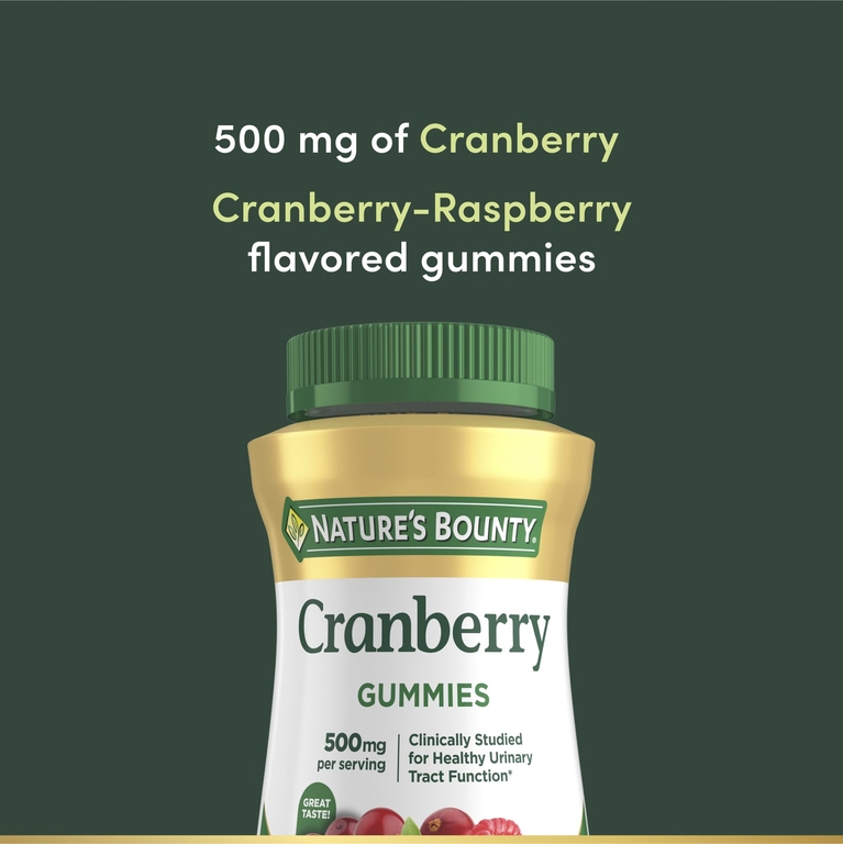 Nature's Bounty, Клюквенные мармеладки, клюква и малина, 150 жевательных мармеладок (100 мг в 1 жевательной мармеладке)