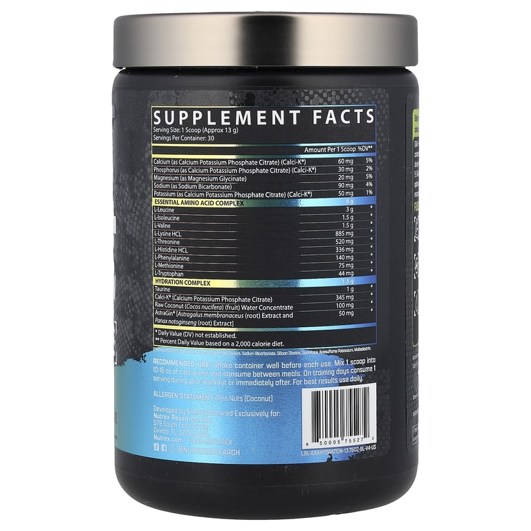 Nutrex Research, EAA+ Hydration, лимонад с голубикой, 390 г (13,76 унции)