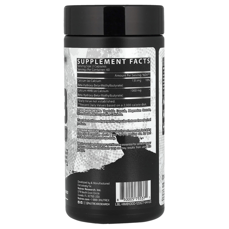 Nutrex Research, Black Series, HMB 1000`` 120 черных капсул