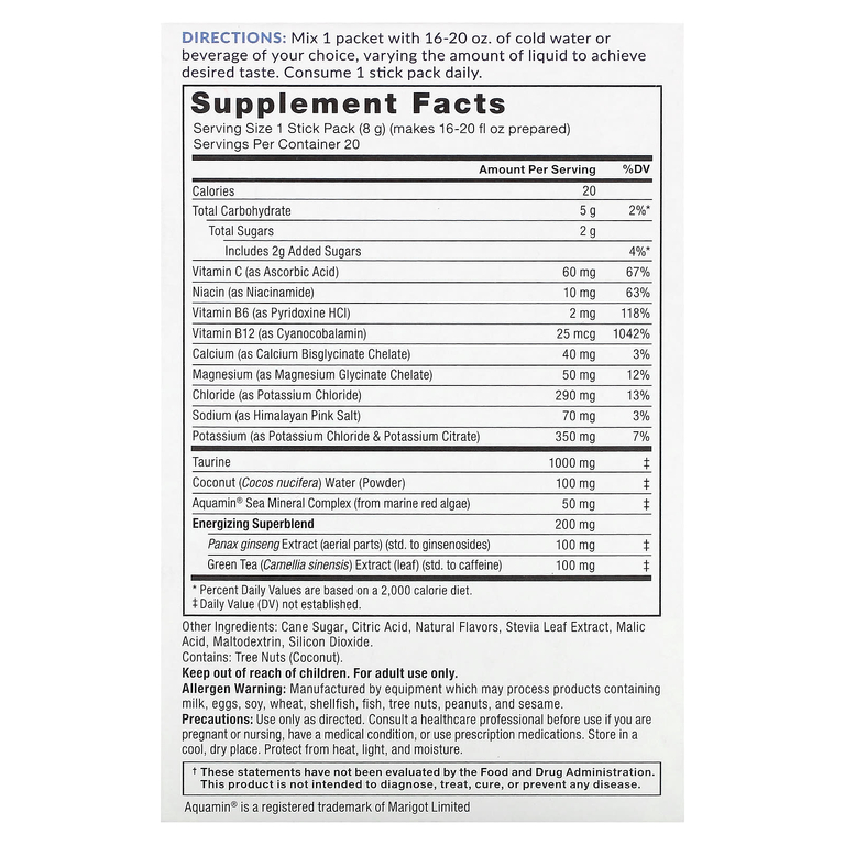 Force Factor, Liquid Labs, Energy, фруктовый пунш, 20 пакетиков по 8 г (0,28 унции) (Товар снят с продажи) 