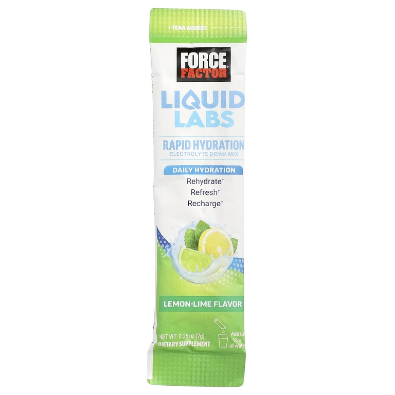 Force Factor, Liquid Labs, лимон и лайм, 20 пакетиков по 7 г (0,25 унции)