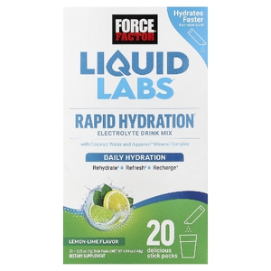 Force Factor, Liquid Labs, лимон и лайм, 20 пакетиков по 7 г (0,25 унции)