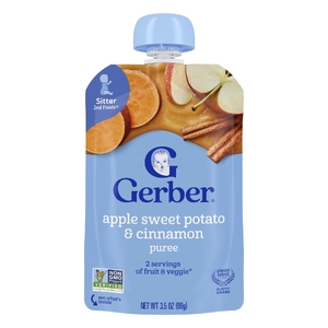 Gerber, 2nd Foods®, пюре, яблоко, батат и корица, 99 г (3,5 унции) (Товар снят с продажи) 