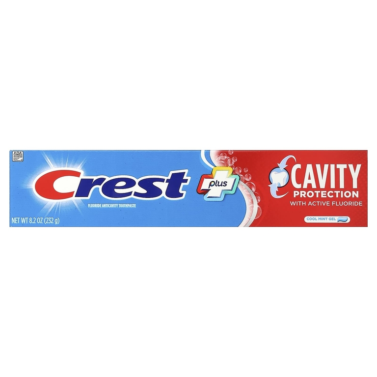 Crest, Plus, зубная паста с фтором, охлаждающий гель с мятой, 232 г (8,2 унции) (Товар снят с продажи) 