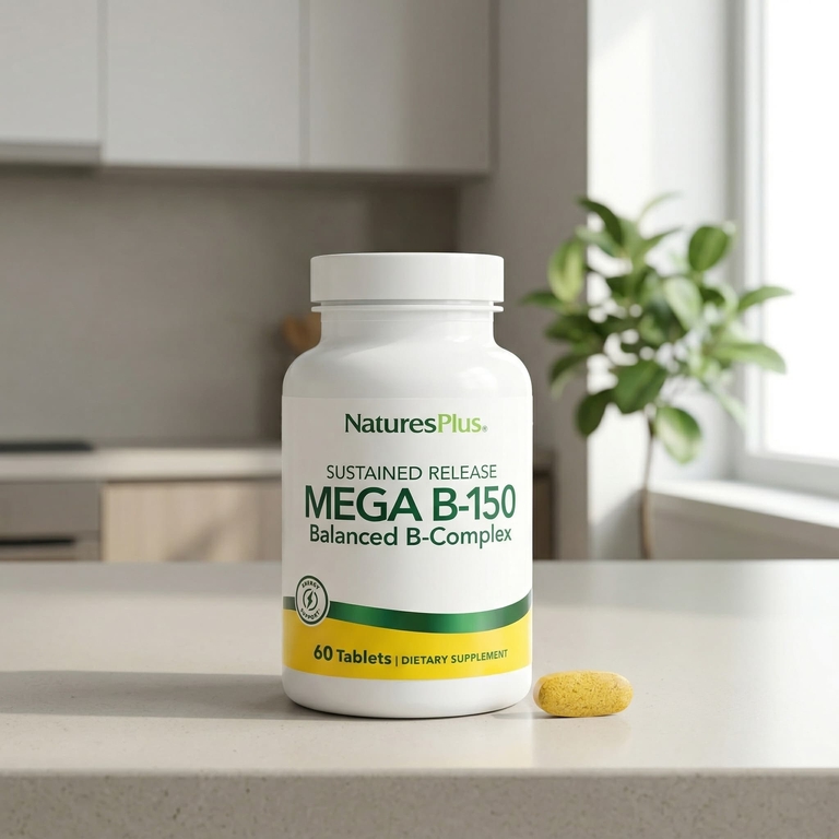 NaturesPlus, Mega B150, витамин B с длительным высвобождением, 60 таблеток