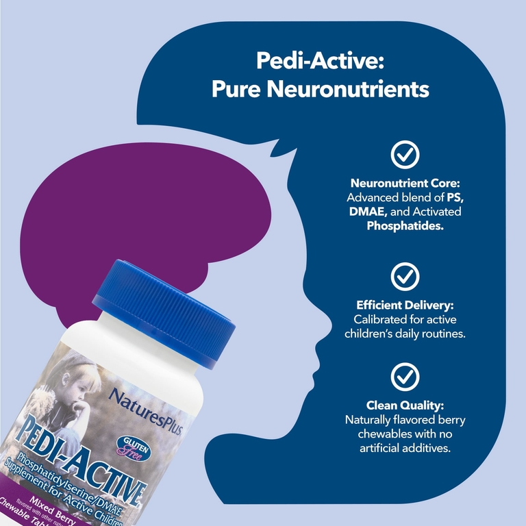 NaturesPlus, Pedi-Active®, ягодное ассорти, 60 жевательных таблеток