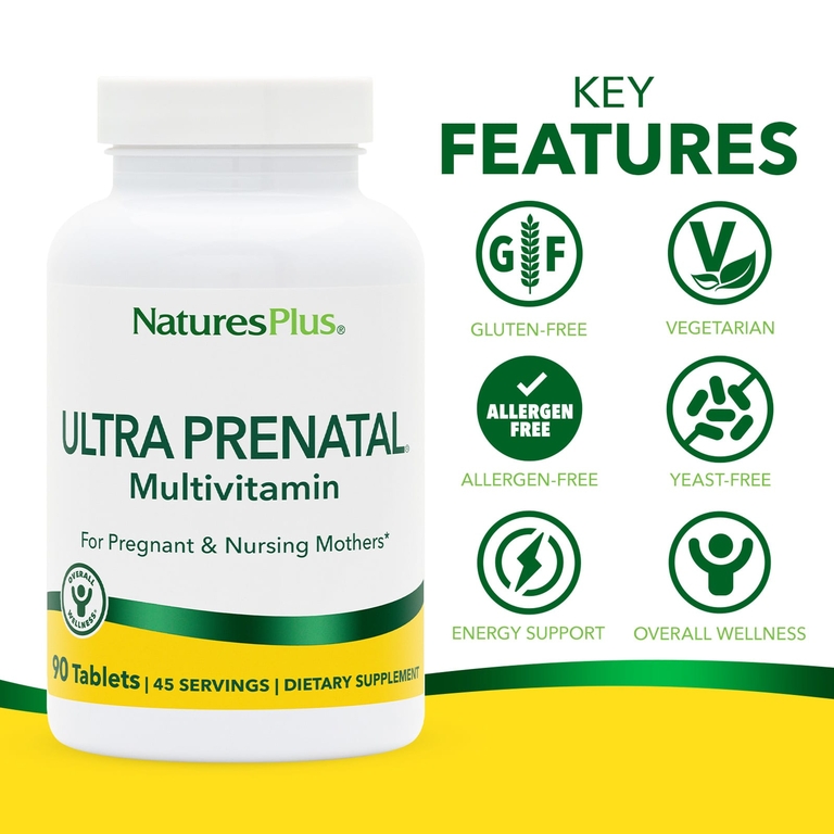 NaturesPlus, Ultra Prenatal®, мультивитамины, 90 таблеток