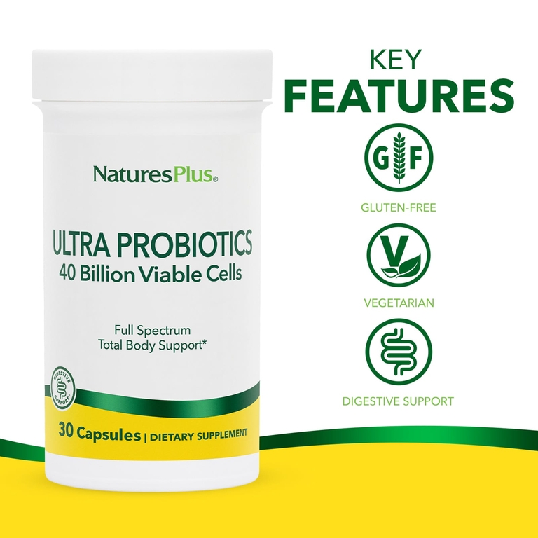 NaturesPlus, ультрапробиотики, 30 капсул
