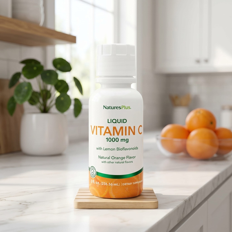 NaturesPlus, жидкий витамин C с биофлавоноидами лимона, натуральный апельсин, 236,56 мл (8 жидк. унций) (Товар снят с продажи) 