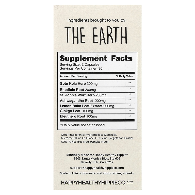 Happy Healthy Hippie, Joy-Filled®, для поддержки хорошего настроения, 60 растительных капсул