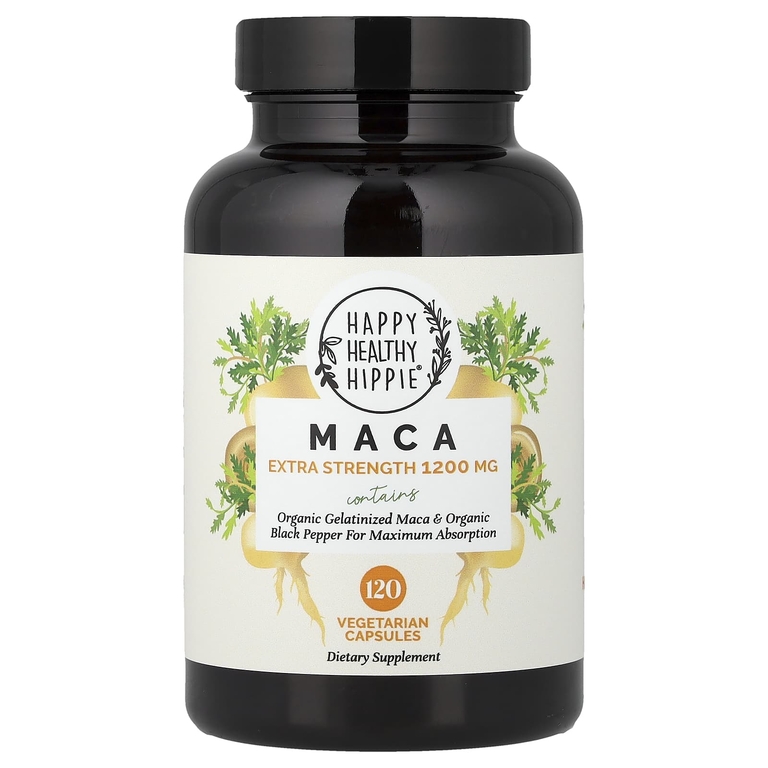 Happy Healthy Hippie, мака, 120 вегетарианских капсул