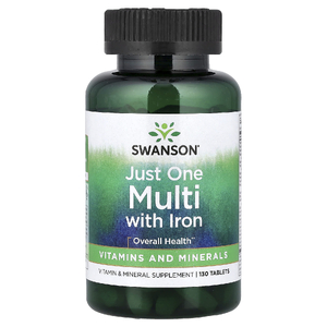 Swanson Vitamins, Just One Multi, мультивитамины с железом, 130 таблеток