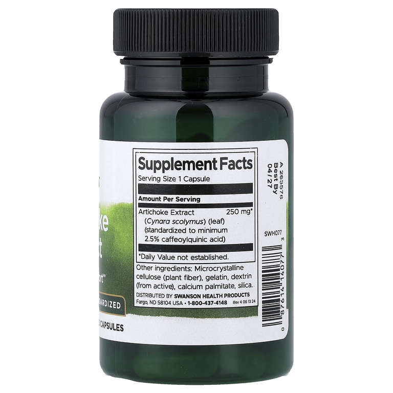 Swanson Vitamins, Экстракт артишока, 250 мг, 60 капсул