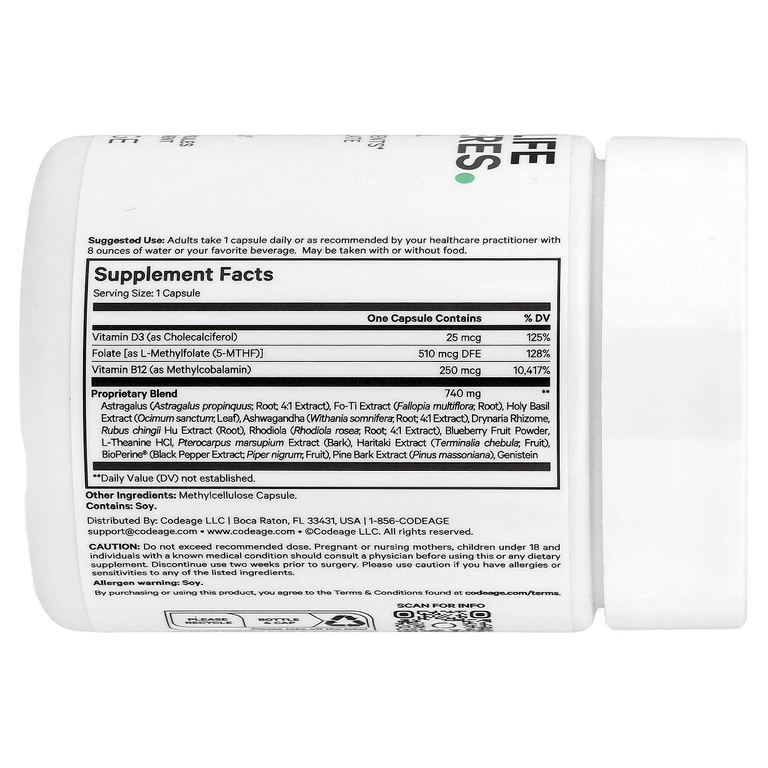 Codeage, Ultra Life Telomeres, 90 растительных капсул