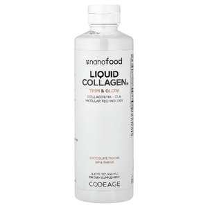 Codeage, Nanofood, жидкий коллаген, Trim & Glow, шоколад и мокко, 450 мл (15,22 жидк. унции)
