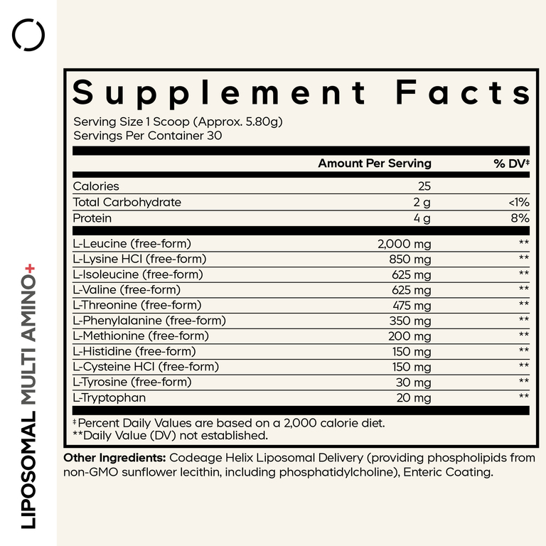 Codeage, Sport, Liposomal Multi Amino+, комплекс липосомальных аминокислот в порошке, без добавок, 174,2 г (6,15 унции)