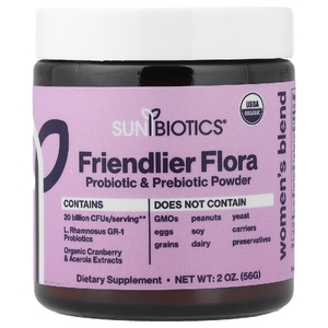 Sunbiotics, Friendly Flora, смесь для женщин, пробиотики и пребиотики в порошке, 56 г (2 унции)