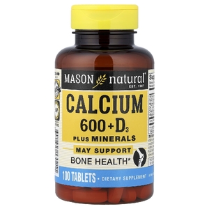Mason Natural, Кальций 600 + витамин D3`` 100 таблеток