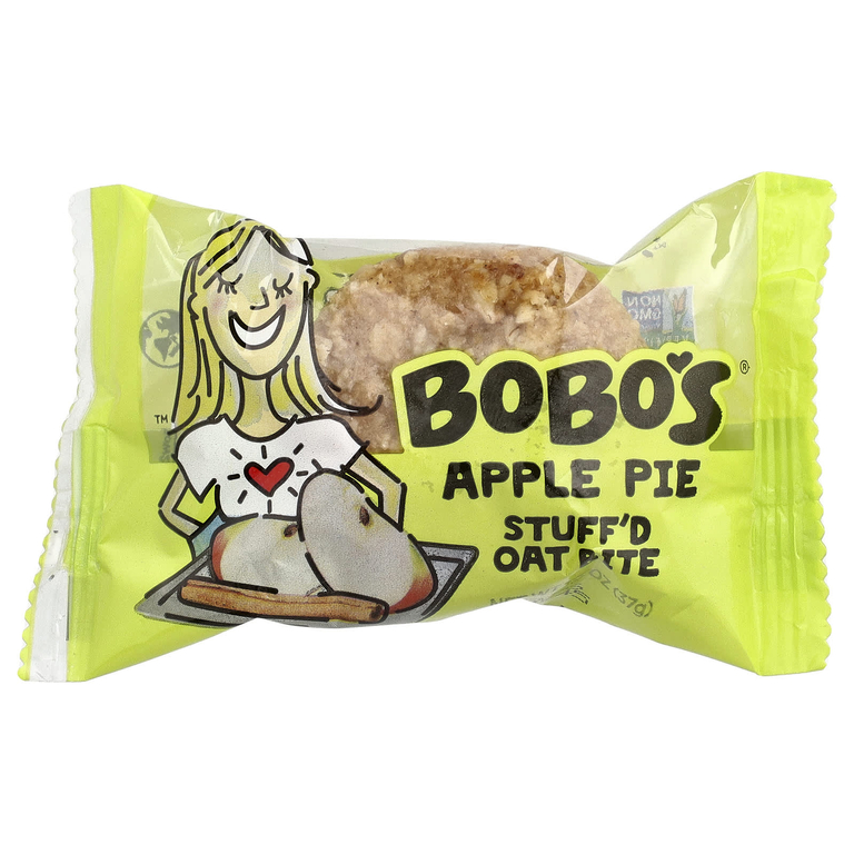 Bobo's Oat Bars, Овсяные кусочки с начинкой, яблочный пирог, 5 кусочков, по 37 г (1,3 унции)