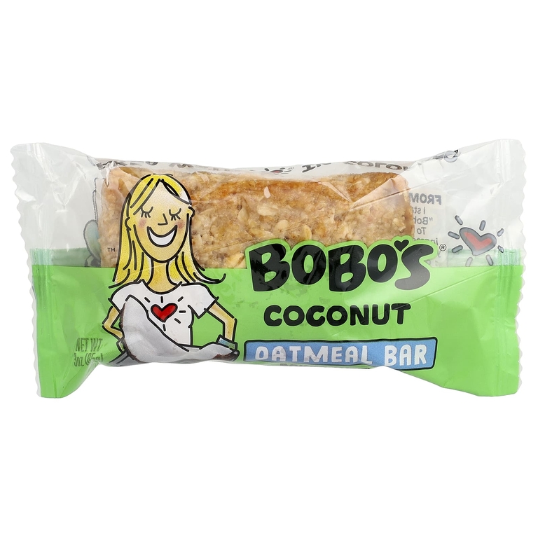 Bobo's Oat Bars, овсяный батончик, кокос, 4 батончика по 85 г (3 унции)