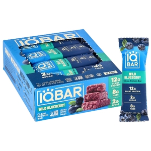 IQBAR, Clean Protein Bars, дикая голубика, 12 батончиков по 45 г