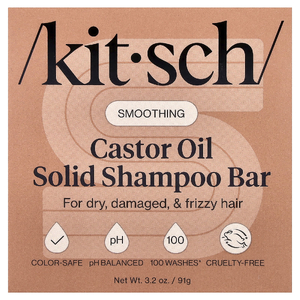 Kitsch, питательный твердый шампунь, касторовое масло, сладкая амбра и ши, 91 г (3,2 унции)